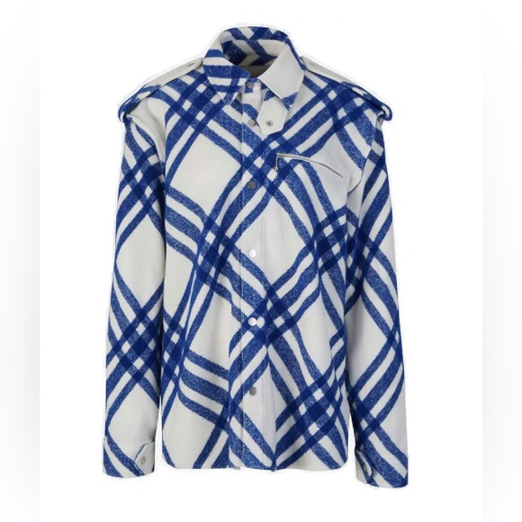 Burberry Tops - BURBERRY Plaid-check Button-up Shirt Jacket